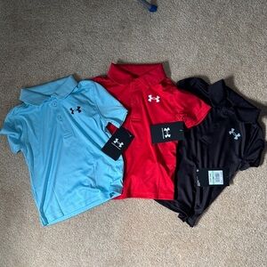 Under Armour Light Blue, Red, and Black Baby Polos 18M